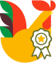hen with badge