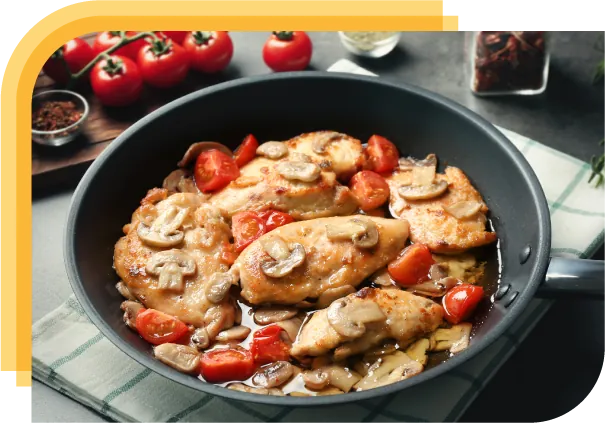 chicken in a pan